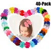 40pcs lot Grosgrain Ribbon Hair Bow with Clips Baby Girls Bowknot Clips Hairpins Children