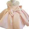 Mädchenkleider für Kinder, Satin, Erstkommunion, glitzerndes Ballkleid, Festzugskleid, Blumenmädchen für Hochzeiten, Bankett, Rücken von DresGirl's