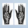 8Set Henna Stencil Temporary Hand Tattoo Body Art Sticker Hollow Drawing Template Wedding Tool India Flower Tattoo Stencil Book