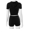المسارات النسائية Bomblook Sport Casual Fitness Suit Summer 2022 Solid Conged Crop Top Slim Slim Slit Petement Femme Sexy Outf