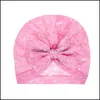 Bébé Filles Dentelle Chapeau Nouveau-Né Élastique Turban Arc Noeud Chapeaux Infant Be Mxhome Dhmcj