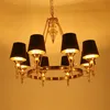 Lampes suspendues American Country Lustres Lumière Noir Blanc Moderne Suspension Lampe Foyer Hall El Shop Art Décoration 6 Bras 8 E14 LedPendan