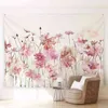 Rose Fleurs Tapis Tenture Romantique Fleurs Sauvages Plantes Nature Paysage Tapisserie Décoration Pour Chambre Salon J220804