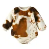 baby romper 2022 Winter Toddler Wear Newborn Clothing Fur Plush Long Sleeve Cow Printed Thick Warm Sweatshirt8256497