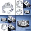 Met zijstenen Sier ringen luxe witte kristallen stenen sieraden charme goud kleur bruiloft open voor vrouwen vintage bruidsronde yydhhome dh5de