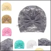 Bébé Filles Dentelle Chapeau Nouveau-Né Élastique Turban Arc Noeud Chapeaux Infant Be Mxhome Dhmcj