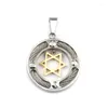 Colliers de pendentif pendentifs en acier inoxydable Star de David Hexagram Circle Ring Hollow Guitar Musical Instrument Gold Jewelry Making 1