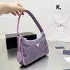 Tassen totes Designer tas dames handtas klassiek imitatie luxe merk nylon glanzende diamanten stijl ritsschoudertas mode feestje diner portemonnee