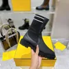 Nya Fendiel Boots Designers Shoes Booties Stretch Womens Ankel Booties Tjock Sole Platform Heels Outdoor Shoe 9cm High Heeled Designer Boot 35-41 med Box