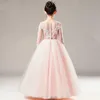 Flickans klänningar aftonklänning Flower Girl Wedding Noble Pink Princess Poncho Yarngirl's
