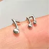 Stud Man High Quality 925 STERLING Silver Nordic Small Bright Music Symbol Boucles d'oreilles femmes Fashion Simple Jewelrystud