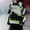 Мужской пуловер -галстук краситель подростка красивая улица Случайная модная вязаная Япония Хараджуку Свитер Корейская мода 220822