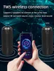 TWS Portable Outdoor Speaker Wireless Double Horn Bluetooth PC Speakers Deep Bass HIFI IPX5 Waterproof Shower Radio Loudspeaker 1800Mah 12H Player Time With Rope