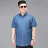 Mäns avslappnade skjortor sommarmän denim kort ärm camisa social hombre manga corta 5xl 6xl 7xl 8xl plus size jeans skjorta streetwearmen's