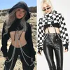 Sexy Women Hooded Cut off Front Sweatshirt Hoodie Crop Top Jumper Pullover Party 220822