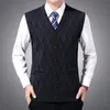 Marca de moda suéteres homens pullovers colete sem mangas fino ajuste jumpers malhas outono estilo coreano roupas casuais masculino 220822