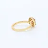 NUEVO Sparkling Round Halo Yellow Gold plated Ring Mujeres Niñas Regalo de boda con caja original para Pandora 925 Anillos de plata esterlina