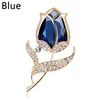 Mode Tulpe Blumen Broschen Frauen Elegante Glänzende Strass Kristall Brosche Schmuck