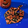 Halloween Dog Apparel Bandanas Pumpkin Ghost Bat tryckt Triangel Bibbs Handdukar Scarf