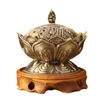 Lampy zapachowe Lotus Flower Chiński Budda Metalowy kadzidło Palacz Ręcznie robiony kadzidełka Buddyjska dekoracja domowa