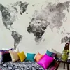 Мировая карта гобелен Аннотация Ploetert Wall Decor Art Home Акварельная серая ковер спальня ation J220804