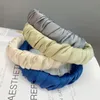 Neue Mode Frauen Stirnband Einfarbig Headwear Plissee Turban Herbst Haarband Erwachsene Haar Zubehör