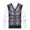Mode Marke Pullover Für Herren Pullover Plaid Slim Fit Jumper Knitred Weste Herbst Koreanischen Stil Casual Männer Kleidung 220822