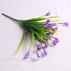 Fleurs d￩coratives couronnes belles 25 t￪tes bouquet artificiel fleur fausses plantes calla lily leaf plastique f￪te d￩sherber la chambre ￠ la maison