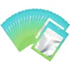 100pcs / lot sac en papier d'aluminium pochette de rangement de couleur dégradée emballage refermable anti-odeur
