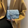 Evening Bags Denim Quilted Chain Small Crossbody Shoulder For Women Brand Designer Jean Blue Luxury Ladies Purses And HandbagsEvening