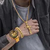 Orologi da polso orologio da uomo vintage dorato meccanico meccanico collanata regalo bracciale set di moda in acciaio inossidabile incotwatchwrist