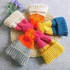 Baby Kids Winter Beanies Schädelkappen Wolle Ball Mütze Strickhut Strickhüten Mädchen Jungen Kinder warm Casual Cap