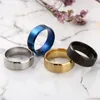 8mm matt rostfritt stål ring enkla design vanliga ringar för trendiga män kvinnsmycken gåva