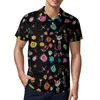 Polos masculinos Camisetas de caveira de açúcar mexicano colorido crânio floral camisa casual camisa retro camisetas machos machos colarinho de manga curta Topmen's Me Me