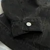 Giacche di jeans nere di 3 taglie Cappotti da donna ricami creativi Cappotti da giacca punk firmati tascabili di personalità