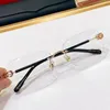 Mode optische frames randloze hoefijzer buckle metal buffalo hoornglazen frame heldere rechthoek brillen brillen voor man unisex designer zonnebril glas