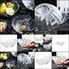 Bowls Acrylic Round Clear Salad Bowl Serving Lotus For Fruit Vegetable Dessert Snack 13.2Cm Drop Delivery 2021 Home Garden K Yydhhome Dhcpe