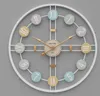 Duvar Saatleri Büyük Metal Nordic Style Saat Ev Yatak Odası Demir Sanat İzleme 3D Dairesel Ev Dekor Sessiz Saat Duvarı
