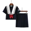 Clothing Sets Fashion Dark School Uniforms Japanese Korean Girls Sailor Suits Short Long Sleeve Shirt Option Pleated Skirt SetsClothing