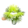 Flores decorativas grinaldas 2pcs Simulação Planta verde Arranjo de flores de parede Plástico 8 galhos de palmeira folha de palmeira