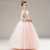 Flickans klänningar aftonklänning Flower Girl Wedding Noble Pink Princess Poncho Yarngirl's