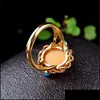 With Side Stones Natural Baltic Amber Sier Rings Adjustable Mens Women Blood Fashion Jewelry Accessories Gifts Ladies Beeswa Yydhhome Dhyi9