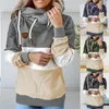 Women's Hoodies & Sweatshirts Oversized Sweatshirt Women Casual Long Sleeve Autumn Winter Color Block Drawstring Hooded StreetwearWomen's