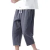 Erkek pantolon gevşek capri asal pantolon sokak kıyafeti jogger pist elastik bel eşofmanları geniş bacak ince erkekler için sporcular için
