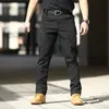 Calça tática masculina elástica de bolso de bolso Militar de calça militar casual outono calça de carga de primavera para homens roupas slim fit 220822