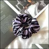 Vintage Striped Scrunchies Cute Women Scrunchie Elastic Hair Bands Mxhome Dhx7G