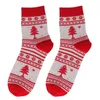 Święta śnieżna z nadrukiem pończochy czerwone skarpetki Snowflake Socks Kobiety jesienne bawełniane pończochy Xmas Party Dekoracja Skarpetka