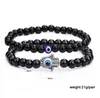 2er Set Evil Blue Eye Perlenarmband für Damen Herren Stränge Paar Schmuck Hand Charm Weiß Türkis Armbänder