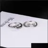 Band Rings Golden Hoop Ring Classic Vintage Jewelry for Men Men Gift Drok Drop Deliver