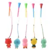 5Pcs/Set 83mm Golf Rubber Tees With Flashing Light Cartoon Prevent loss Golf Ball Holder With Braided Rope Golf Accessory Gift